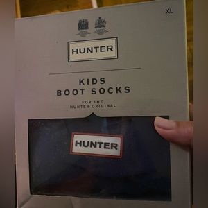 BNWT Hunter, Kids Navy Fleece Tall Boot Socks - Size XL